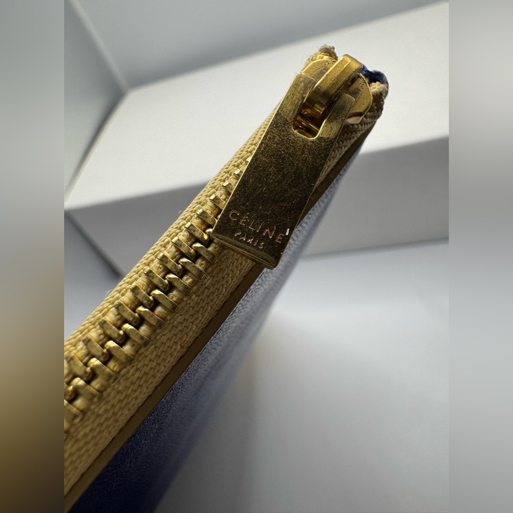 Gorgeous Celine Bi-color Pouch in Royal Blue and Cream Preloved - Picture 11 of 13